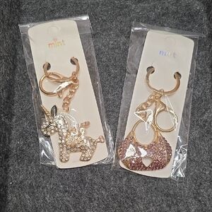 💜Mint Sparkling Unicorn and Purse Keychains
